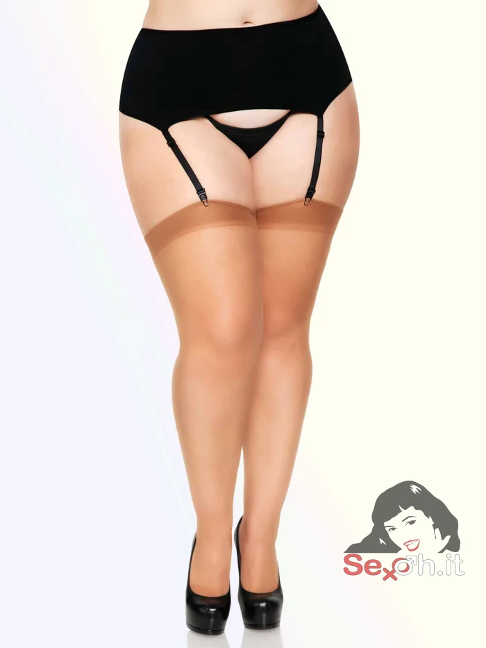[1001Q-069] Calze Velate 15D Senza Cuciture Taglia Queen (L-XXL) Bronzo