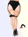 Calze Velate Due Toni 20D Riga e Tallone alla Cubana Taglia Queen (L/XXL)