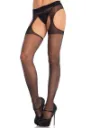 Collant Velato Aperto a Giarrettiera Taglia Unica (XS/L) Nero