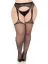 Collant Velato Aperto a Giarrettiera Taglia Queen (L/XXL) Nero