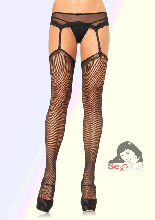 [9020-001] Calze a Rete da Reggicalze Taglia Unica (XS-L) Nere