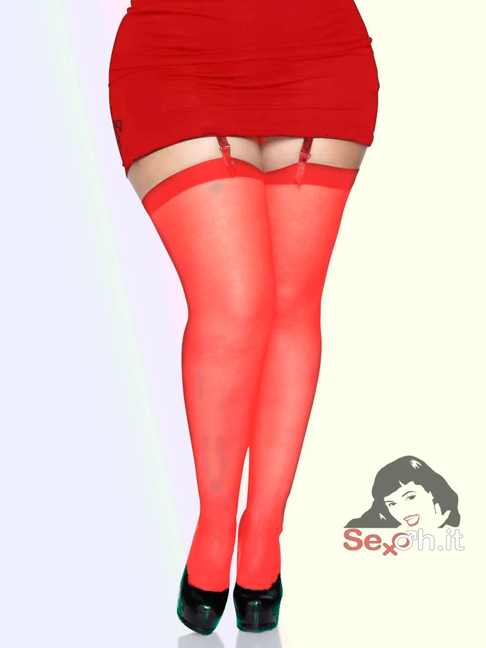 [1001Q-003] Calze Velate 15D Senza Cuciture Taglia Queen (L-XXL) Rosso