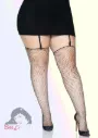 Calze a Rete con Strass taglia Plus 1X-2X Nere