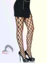 Collant a rete ribordata con Strass Taglia Unica (XS/L) Nero